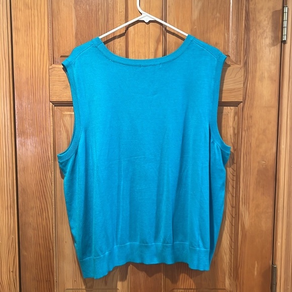 Cable & Gauge teal blue plus size women’s sleeveless sweater size 3X. - Picture 3 of 7